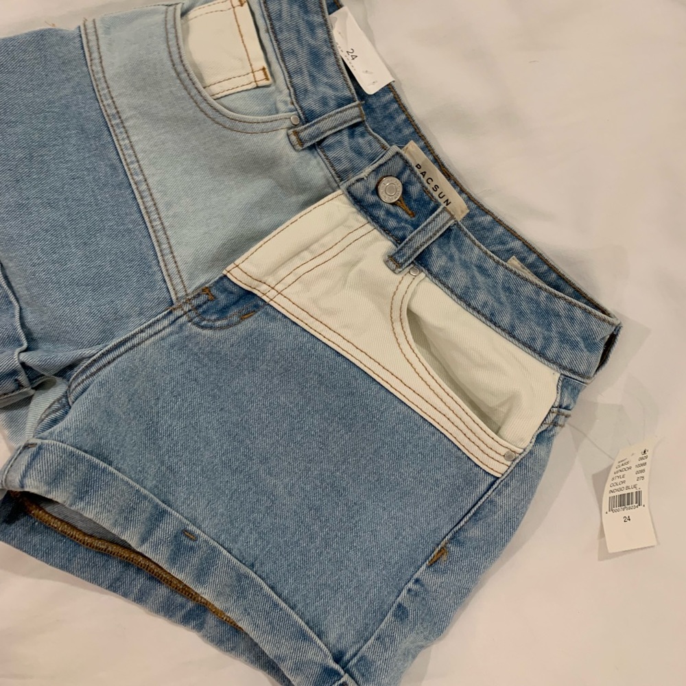 Patchwork Denim Shorts